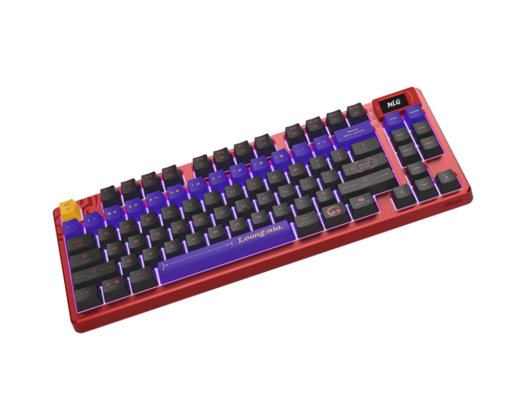 MSI FORGE TKL Wireless MLG Edition Mechanical Gaming Keyboard, Hot-Swappable Linear Switches, Tri-Mode Connectivity (2.4GHz/BT/USB-C), Integrated OLED Display, RGB LED, Compact Tenkeyless Design | S11-43CEW01-HH9 thumbnail 4
