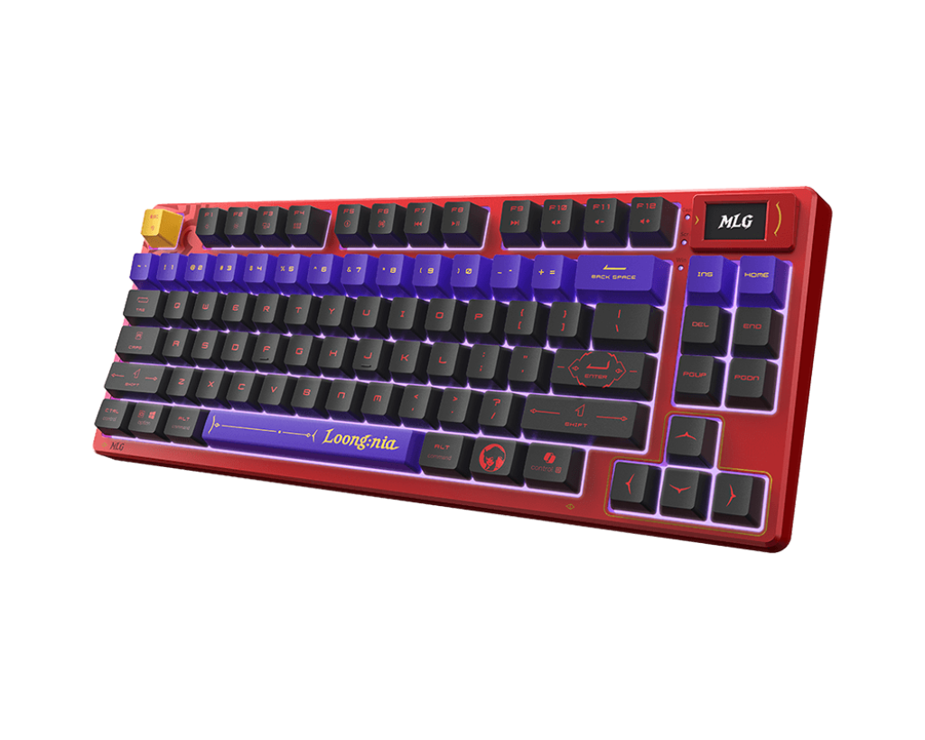 MSI FORGE TKL Wireless MLG Edition Mechanical Gaming Keyboard, Hot-Swappable Linear Switches, Tri-Mode Connectivity (2.4GHz/BT/USB-C), Integrated OLED Display, RGB LED, Compact Tenkeyless Design | S11-43CEW01-HH9 thumbnail 3