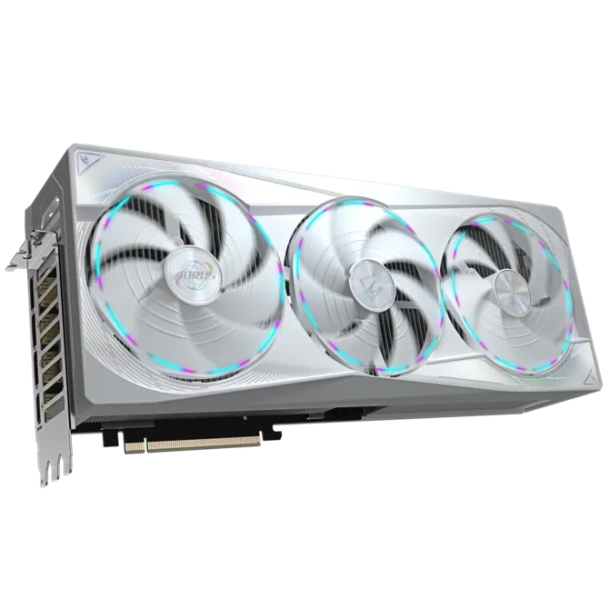 GIGABYTE AORUS RTX 5080 MASTER ICE Gaming Graphic Card, 16GB GDDR7, WINDFORCE 3 Fan Cooling, PCIe 5.0, AI-Ready, RGB Fusion, White | GV-N5080AORUSM ICE-16GD thumbnail 5