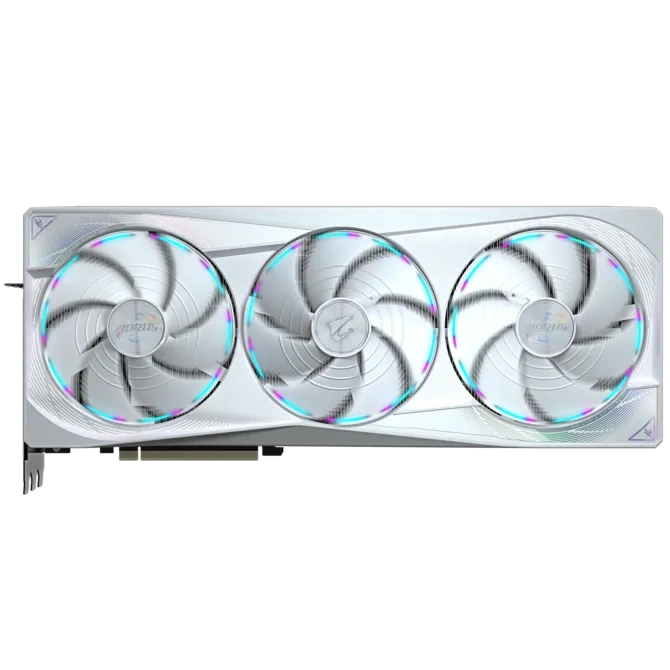 GIGABYTE AORUS RTX 5080 MASTER ICE Gaming Graphic Card, 16GB GDDR7, WINDFORCE 3 Fan Cooling, PCIe 5.0, AI-Ready, RGB Fusion, White | GV-N5080AORUSM ICE-16GD thumbnail 3