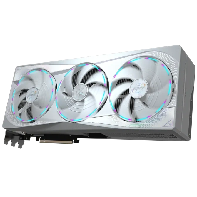 GIGABYTE AORUS RTX 5080 MASTER ICE Gaming Graphic Card, 16GB GDDR7, WINDFORCE 3 Fan Cooling, PCIe 5.0, AI-Ready, RGB Fusion, White | GV-N5080AORUSM ICE-16GD thumbnail 4