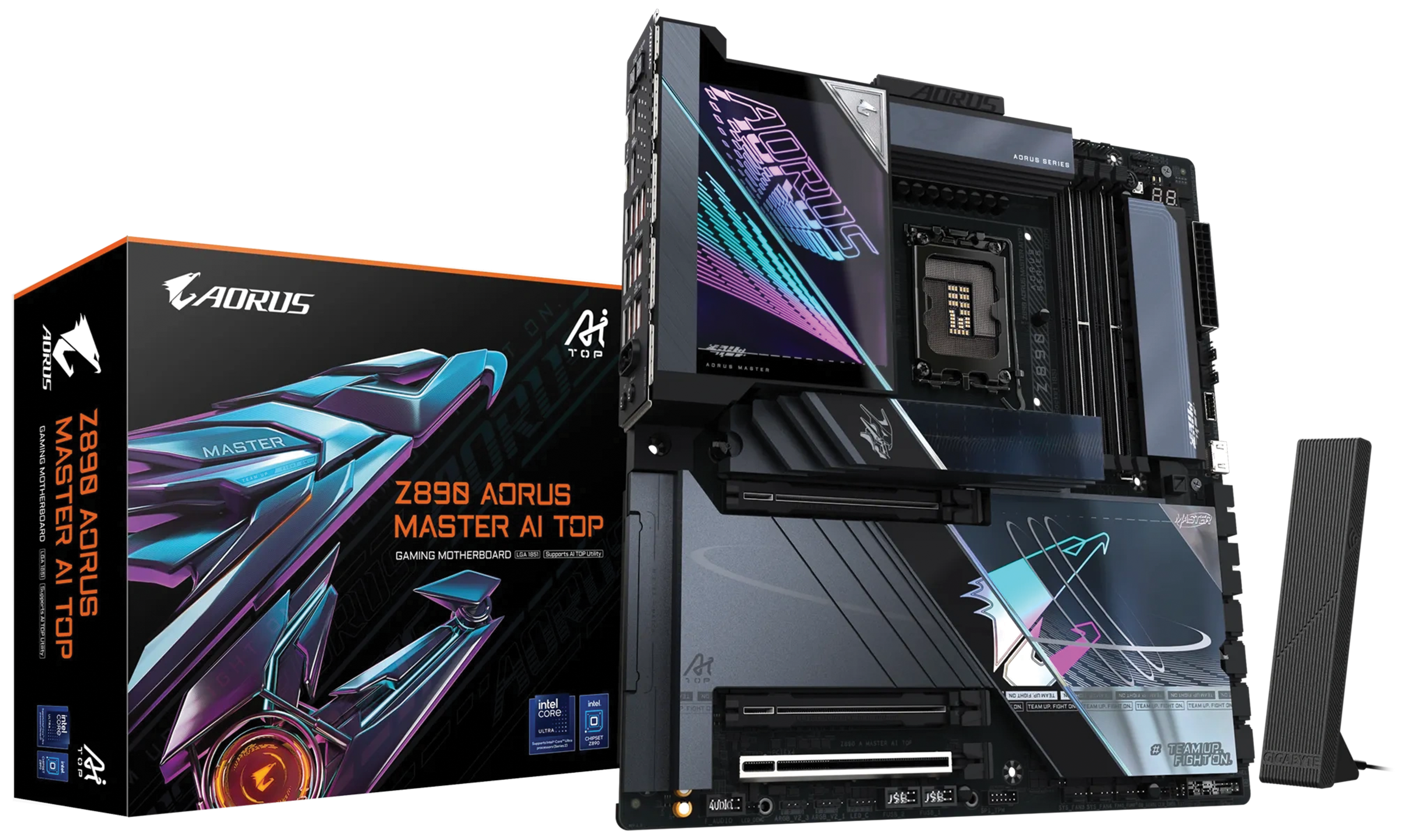 GIGABYTE Z890 AORUS MASTER AI TOP Intel Core Ultra LGA1851 Wi-Fi 7 E-ATX Gaming Motherboard, DDR5, Dual 10GbE LAN, Dual Thunderbolt 4, Wi-Fi EZ-Plug | 9MZ89MSAT-00-G10 – Buy Online