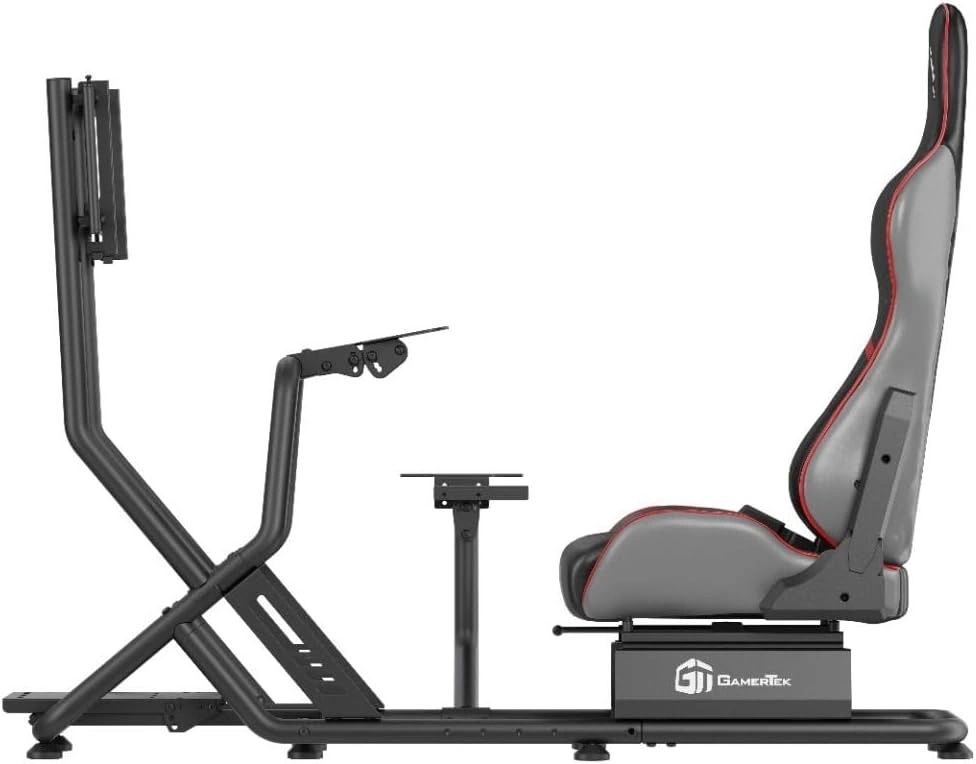 GamerTek GridMaster Racing Cockpit, High-Strength Carbon Steel Frame, Adjustable Bucket Seat, Gear Shifter Mount Included | GT-SMGM-001 thumbnail 3