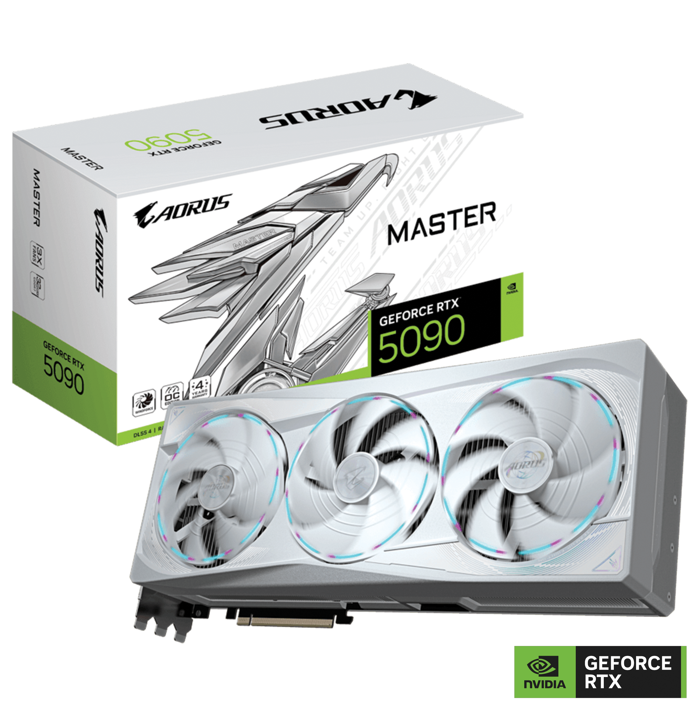 Gigabyte AORUS NVIDIA GeForce RTX 5090 MASTER ICE 32GB DDR7 Graphics Card, 512 bit 28 Gbps, 21760 CUDA Cores, Blackwell architecture and DLSS 4  | GV-N5090AORUSM ICE-32GD – Buy Online