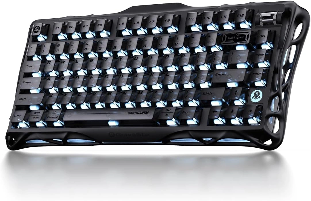 GravaStar K1 Mercury 75% Wireless Mechanical Gaming Keyboard, Crystal Black | GSK1_XTAL_BLK – Buy Online