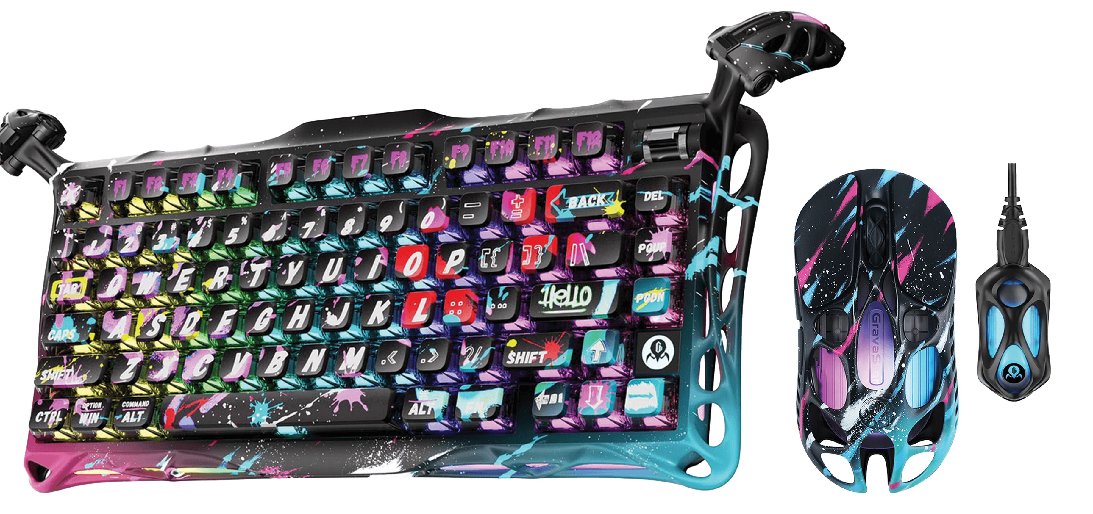 GravaStar V75 Pro 75% Hall Effect Magnetic Switch Keyboard, Mercury X Pro GM+8K Magnesium Alloy Wireless Mouse Bundle, Neon Graffiti Special Edition – Buy Online