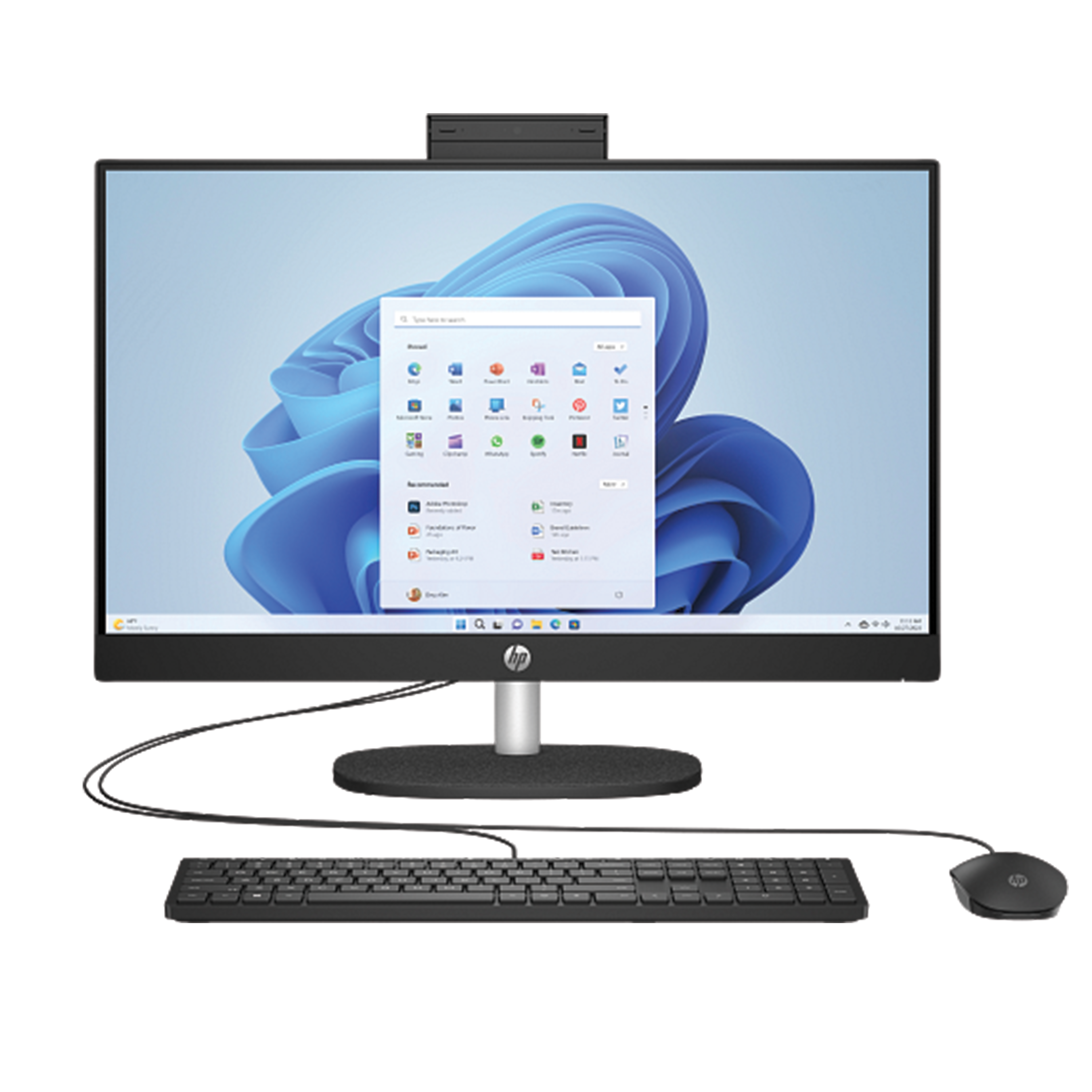 HP All-in-One 24-cr0343nh, Intel Core i5-1334U, 13th GEN, 23.8" FHD Touch Screen,, 8GB RAM, 512GB SSD, Wired Keyboard & Mouse, DOS, Jet Black | BY1X6EA#BH5 image