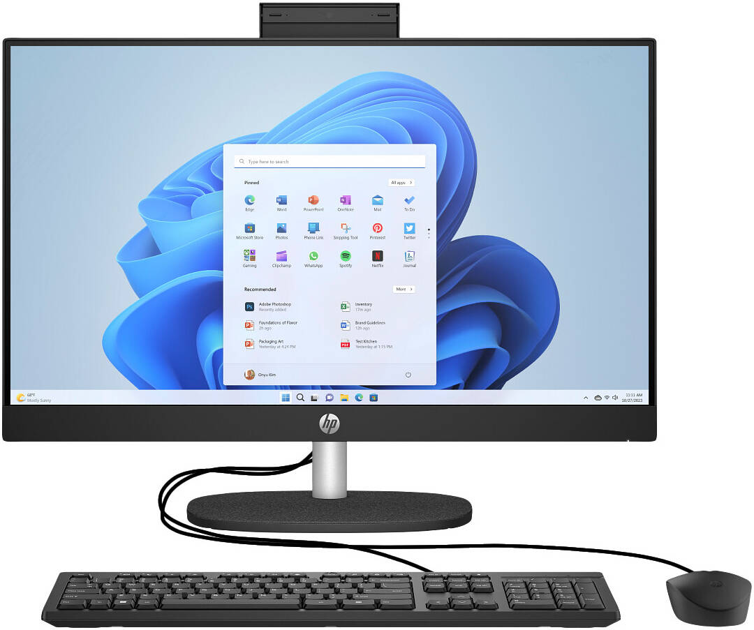 HP All-in-One 24-cr2033nh Desktop, Intel Core Ultra 5 225U, 24" FHD IPS Display, 8GB RAM, 512GB SSD, Wired Keyboard & Mouse, DOS, Jet Black | D30BZEA#BH5 – Buy Online