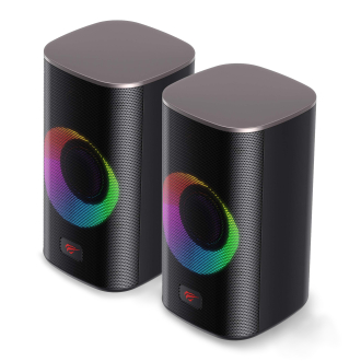 Havit SK212SE RGB 2.0 Stereo Electronic Sports Gaming Wired Speakers, Black + Ochre | HVSPK-SK212SE-BO thumbnail 2