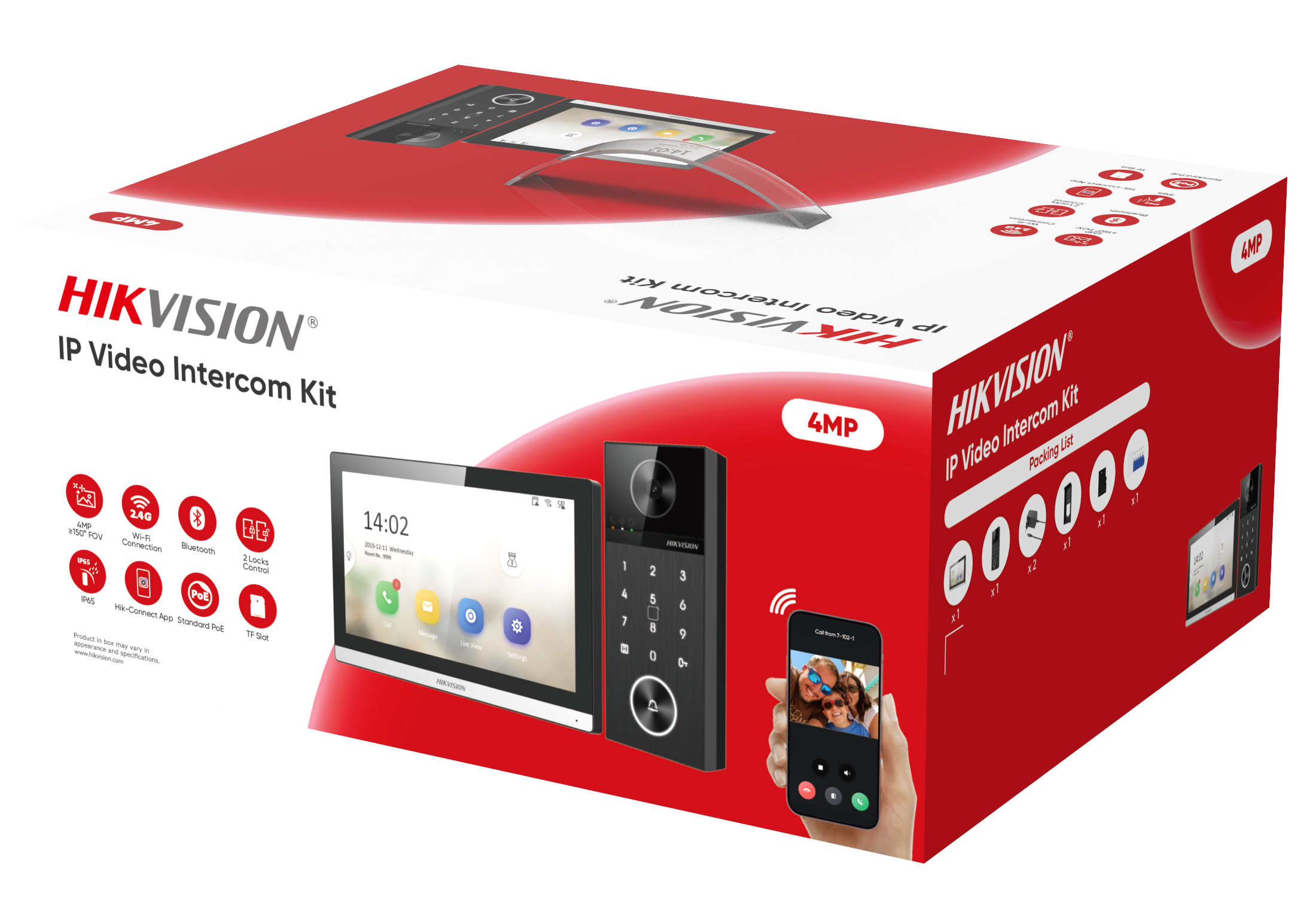 Hikvision 4MP IP Video Intercom Kit, 150-Degree Ultra-Wide Viewing Angle, 7-Inch Touchscreen Indoor Monitor, PoE & Wi-Fi Connectivity | DS-KIS612-P – Buy Online
