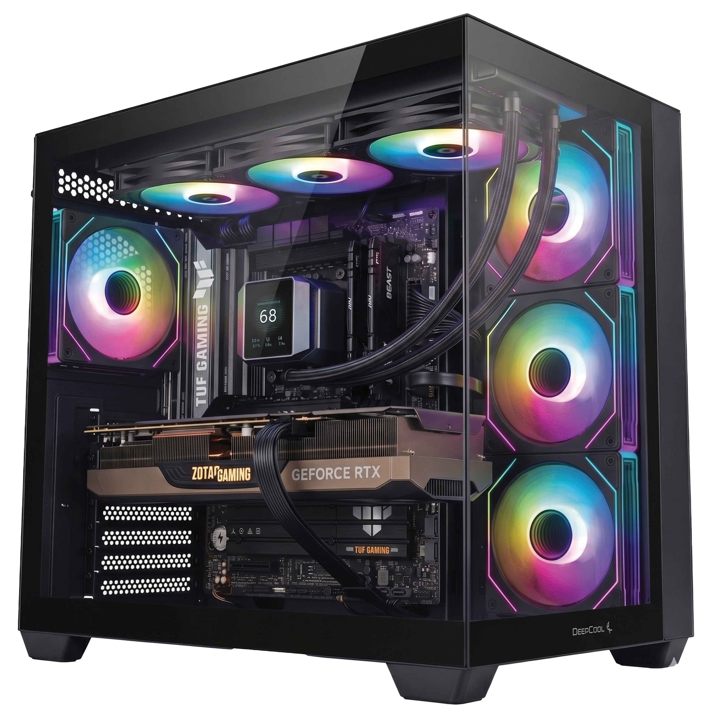 Intel Core Ultra 7 270K RTX 5080 Gaming PC, 64GB DDR5, 2TB Gen4 SSD, 360MM LCD Liquid Cooling, DeepCool CG530 ARGB – Buy Online