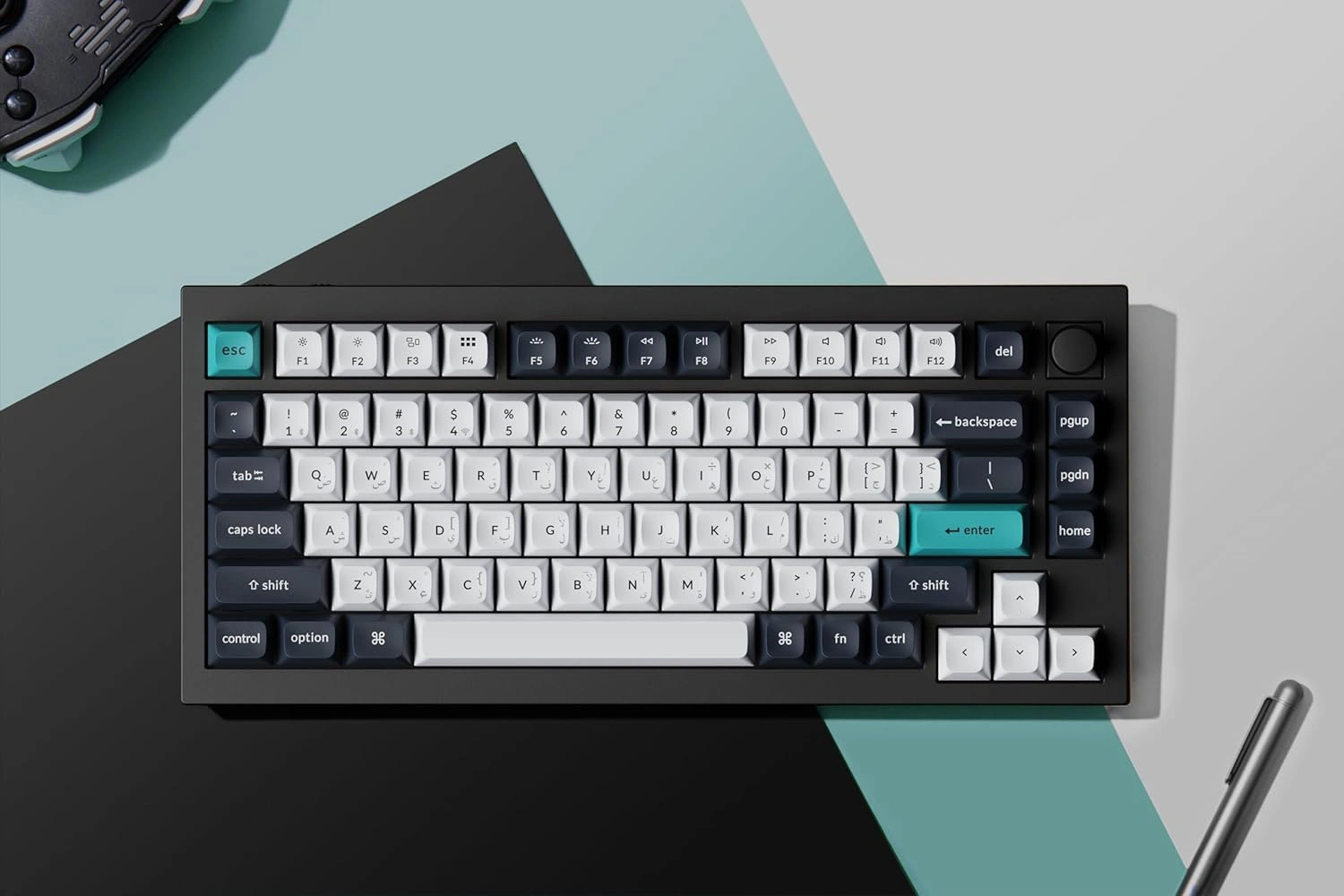 KEYCHRON Q1 MAX 75% WIRELESS MECHANICAL KEYBOARD, ARABIC RED LINEAR, 2.4GHz Bluetooth & USB-C | Q1M-M1-AR thumbnail 5