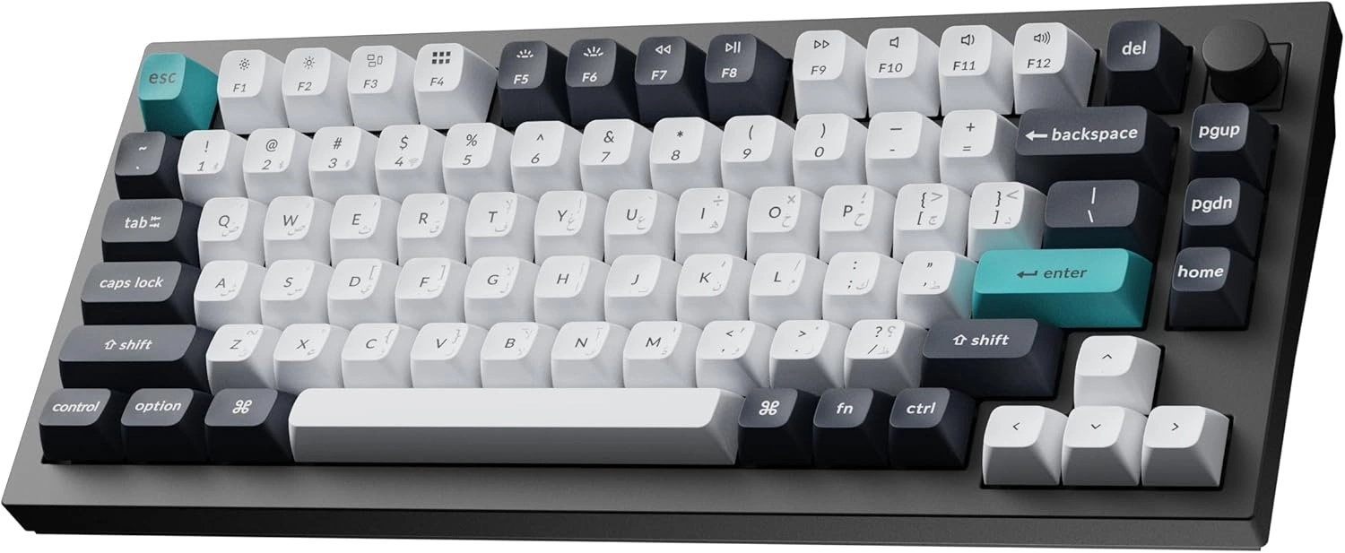 KEYCHRON Q1 MAX 75% WIRELESS MECHANICAL KEYBOARD, ARABIC RED LINEAR, 2.4GHz Bluetooth & USB-C | Q1M-M1-AR thumbnail 3