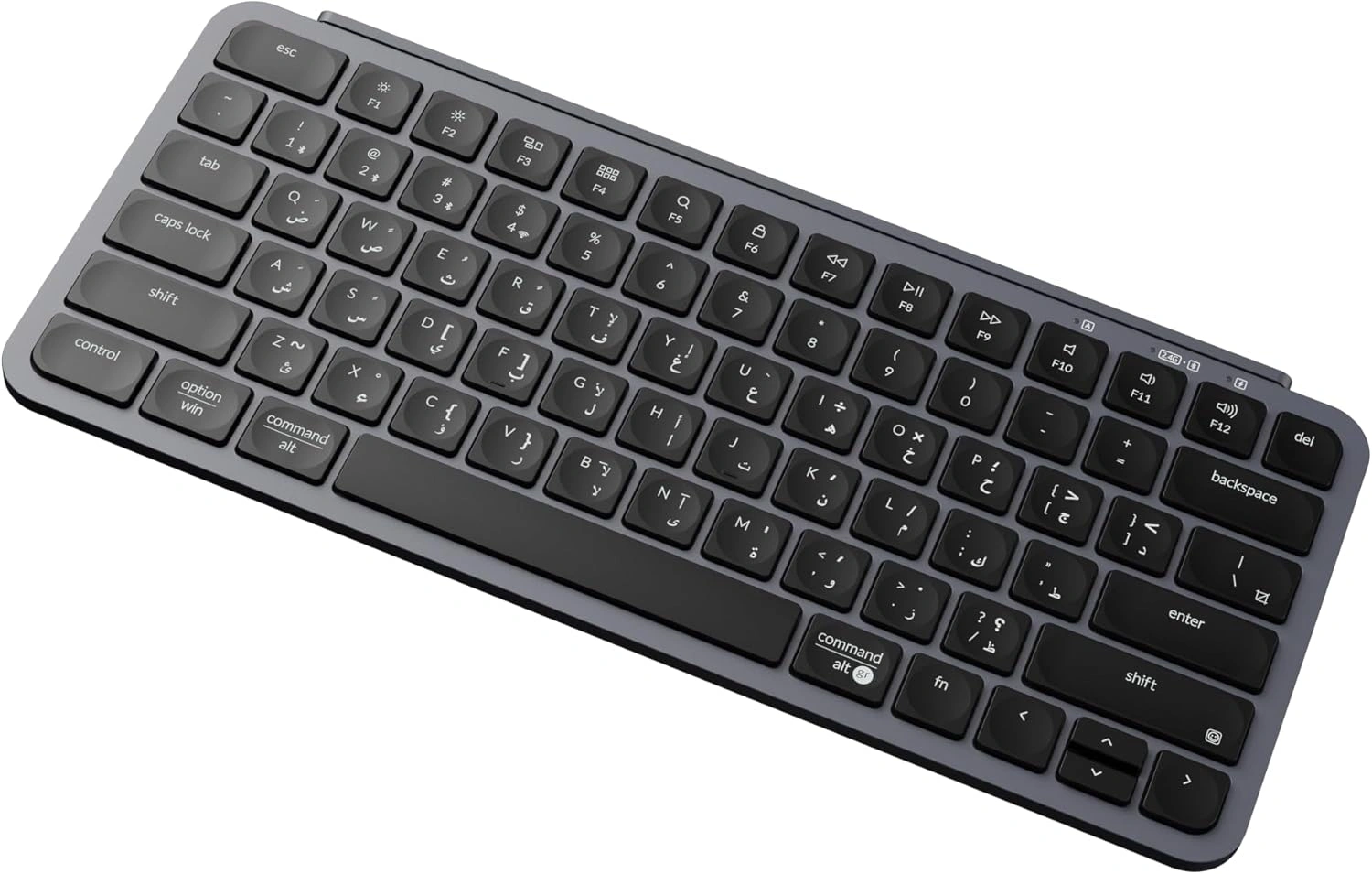 Keychron B1 Pro Ultra-Slim Wireless Keyboard, Arabic/English Layout, Bluetooth 5.2/2.4GHz / USB-C, 1200-Hour Battery, B1P-K1-AR Space Gray | B1P-K1-AR thumbnail 3