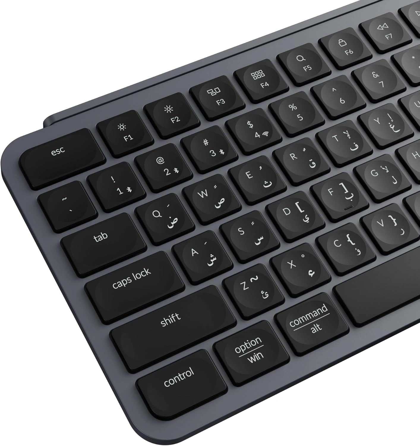 Keychron B1 Pro Ultra-Slim Wireless Keyboard, Arabic/English Layout, Bluetooth 5.2/2.4GHz / USB-C, 1200-Hour Battery, B1P-K1-AR Space Gray | B1P-K1-AR thumbnail 4