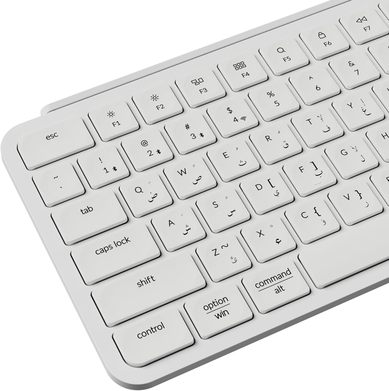 Keychron B1 Pro Ultra-Slim Wireless Keyboard, Arabic/English Layout, Bluetooth 5.2/2.4GHz / USB-C, 1200-Hour Battery, White | B1P-K8-AR thumbnail 4