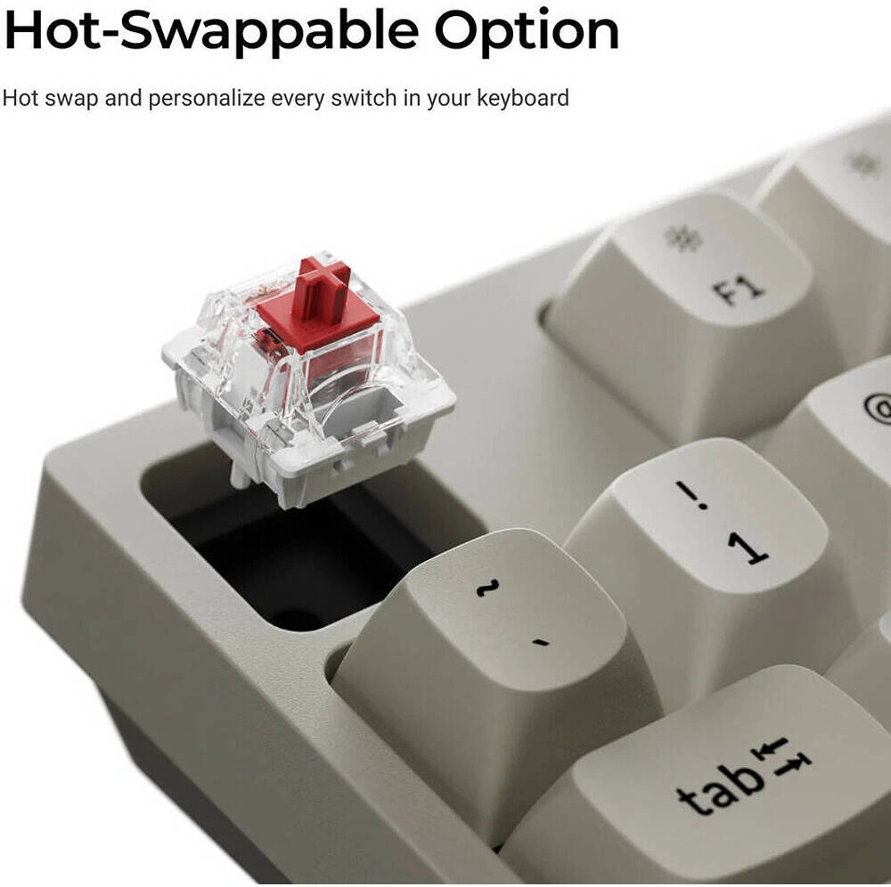 Keychron C2 Pro QMK Full Size Wired Mechanical Keyboard, Arabic/English Layout, Red Linear Switches, White | C2PX-M1-AR thumbnail 3