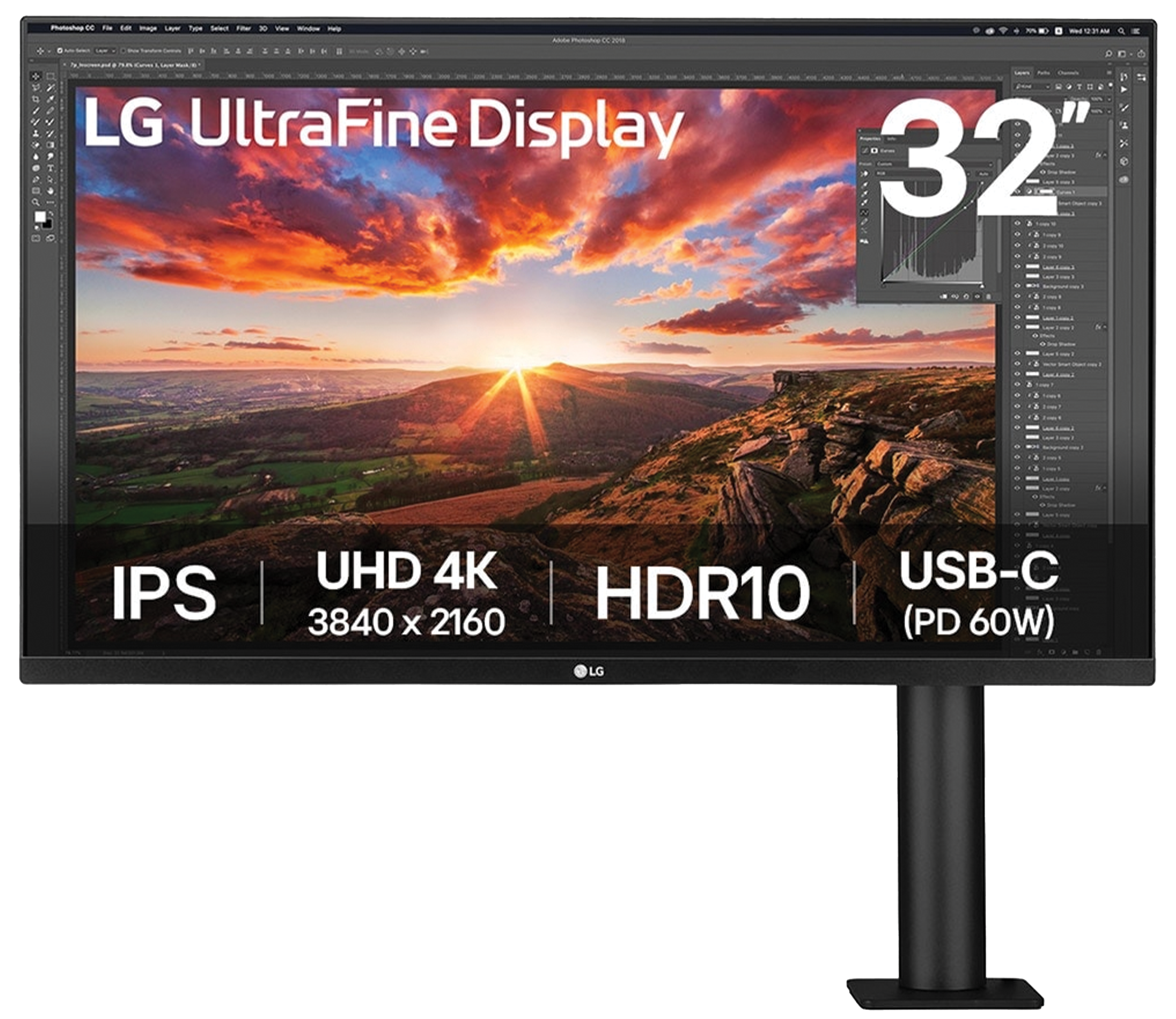 LG 32UN880K-BA 32" 4K UHD Ergo IPS Monitor, 3840x2160 Resolution, HDR10, USB Type-C Connectivity, Ergonomic Arm Stand | 32UN880K-BA – Buy Online