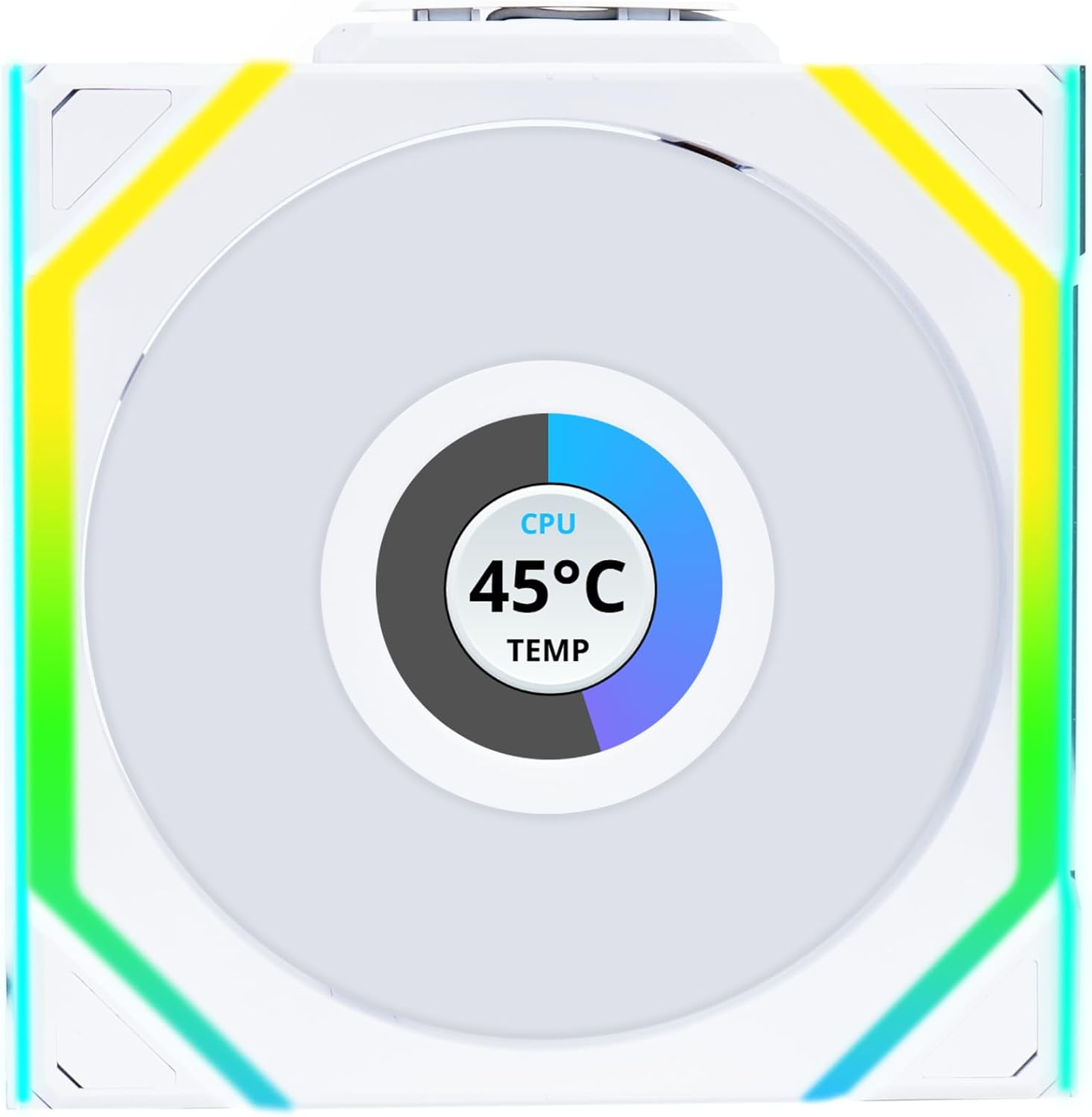 LIAN LI Lian Li UNI FAN SL Wireless LCD 120 Reverse Blade Single (White) Case Fan, 1.6" LCD Display | 12RSLLCD1W1W - product view 1 of 4