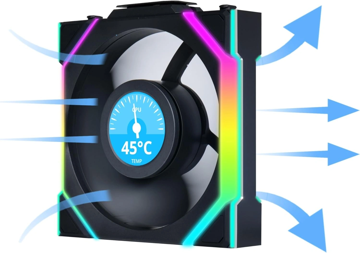 Lian Li UNI FAN SL Wireless LCD 120mm Triple Pack Case Fan with Controller, Black | 12SLLCD1W3B thumbnail 5