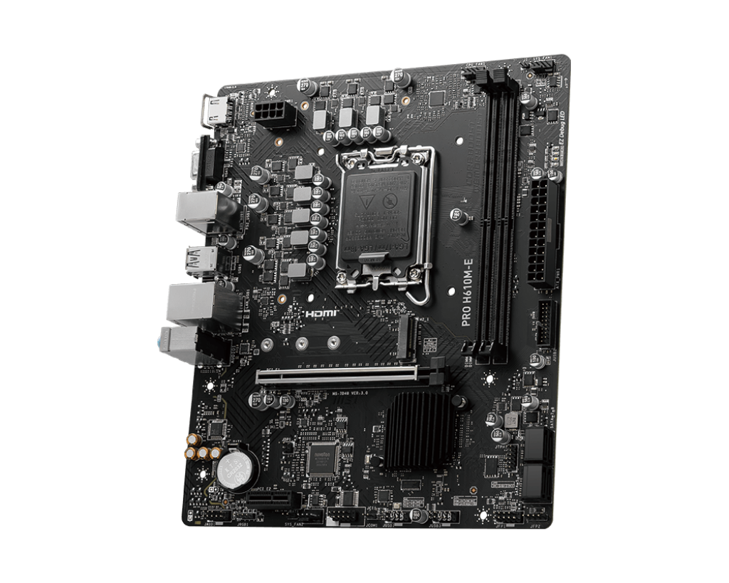 MSI PRO H610M-E DDR5 Micro-ATX Motherboard, LGA 1700 Socket, Intel 12th, 13th & 14th Gen Support, PCIe 4.0 | 911-7D48-075 thumbnail 3
