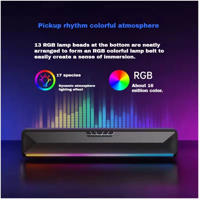 MCHOSE G20-1 Wireless RGB Gaming Speaker, 7.1 Virtual Surround Sound, Black | MC-G20-1 thumbnail 3