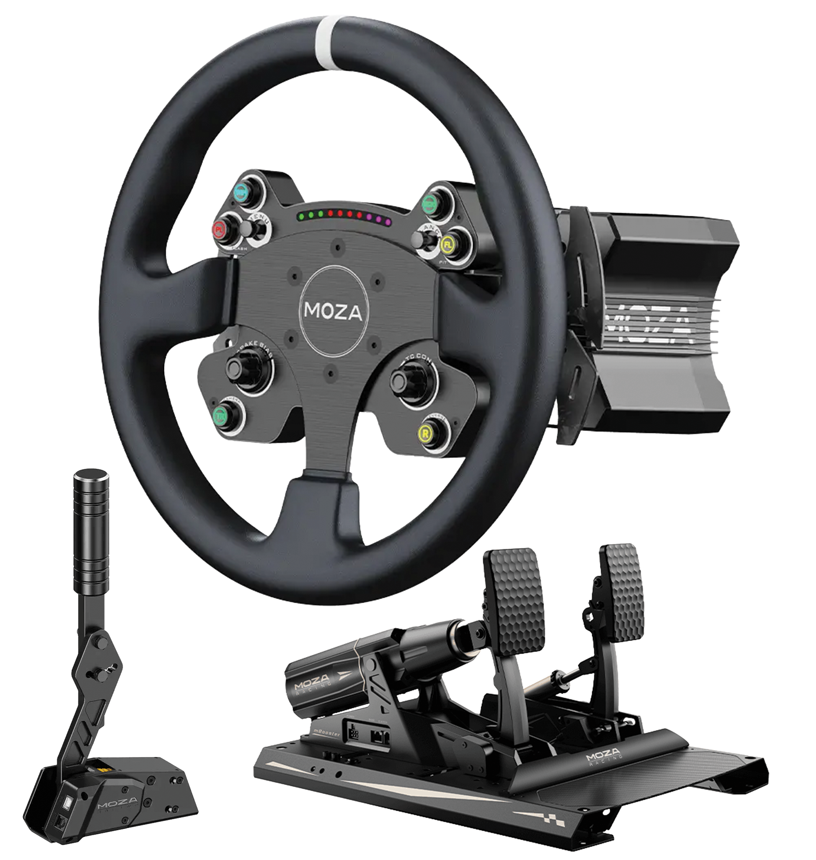 MOZA R9 V3 Sim Racing Bundle – Wheel, Pedals & Handbrake