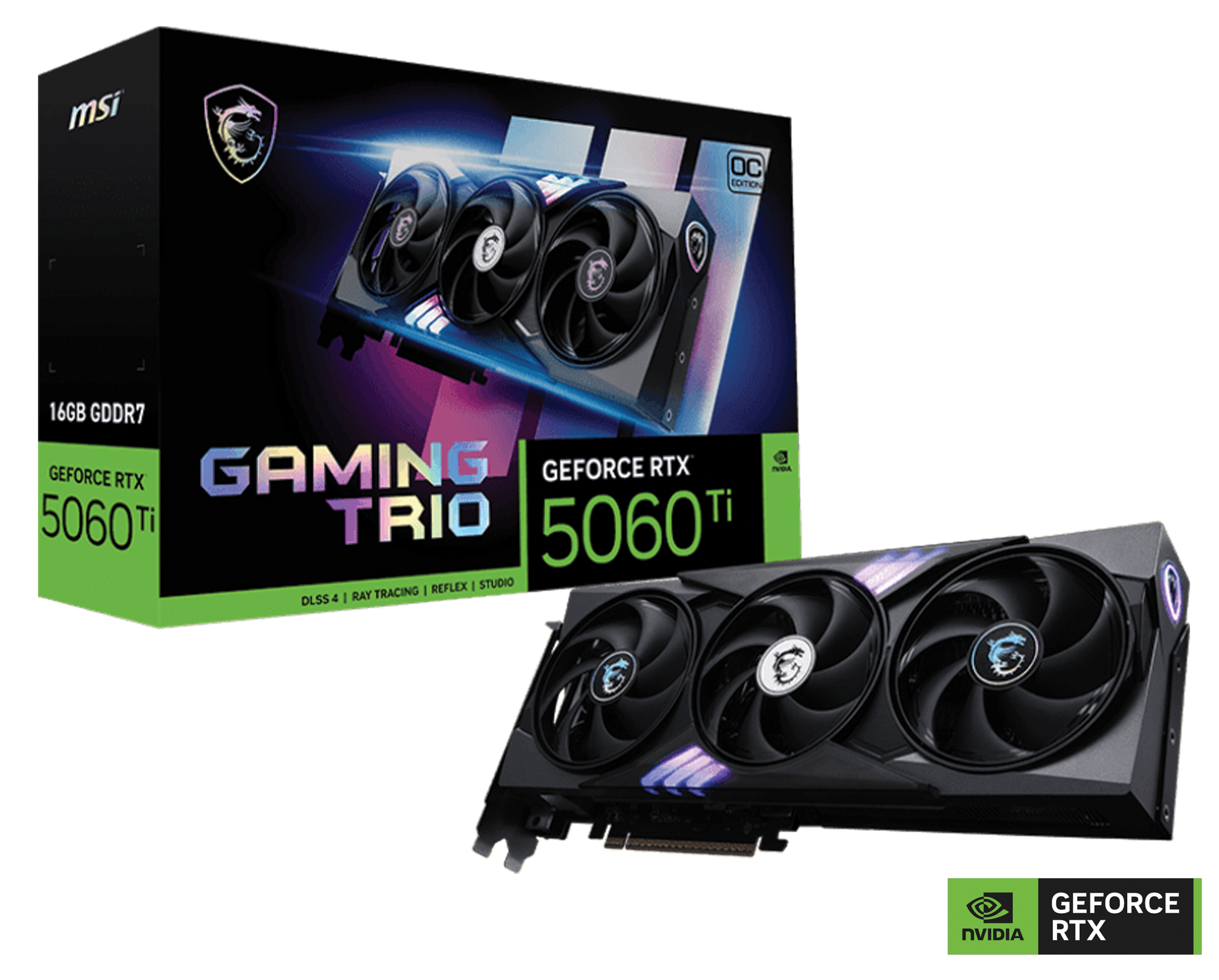 MSI GeForce RTX 5060 Ti 16G GAMING TRIO OC Graphic Card, 16GB GDDR7, 128-bit 28 Gbps, 4608 Units CUDA Cores, 2662 MHz Extreme Clocks, NVIDIA Blackwell Architecture DLSS 4 | 912-V535-030 – Buy Online