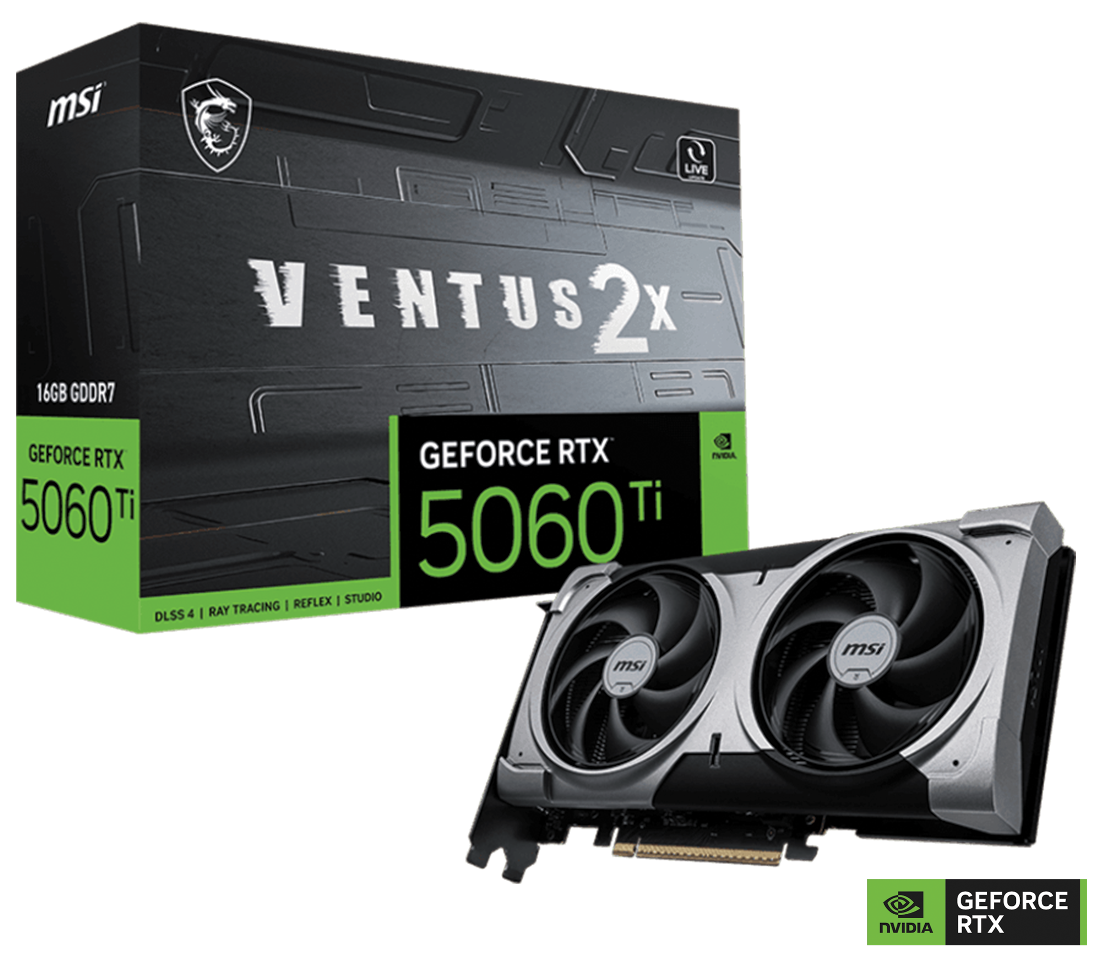 MSI GeForce RTX 5060 Ti 8G VENTUS 2X PLUS Graphic card, 8GB GDDR7, 28 Gbps 128-bit, 4608 Units CUDA CORES, 2587 MHz Extreme Clocks, NVIDIA Blackwell Architecture DLSS 4 | 912-V536-051 – Buy Online