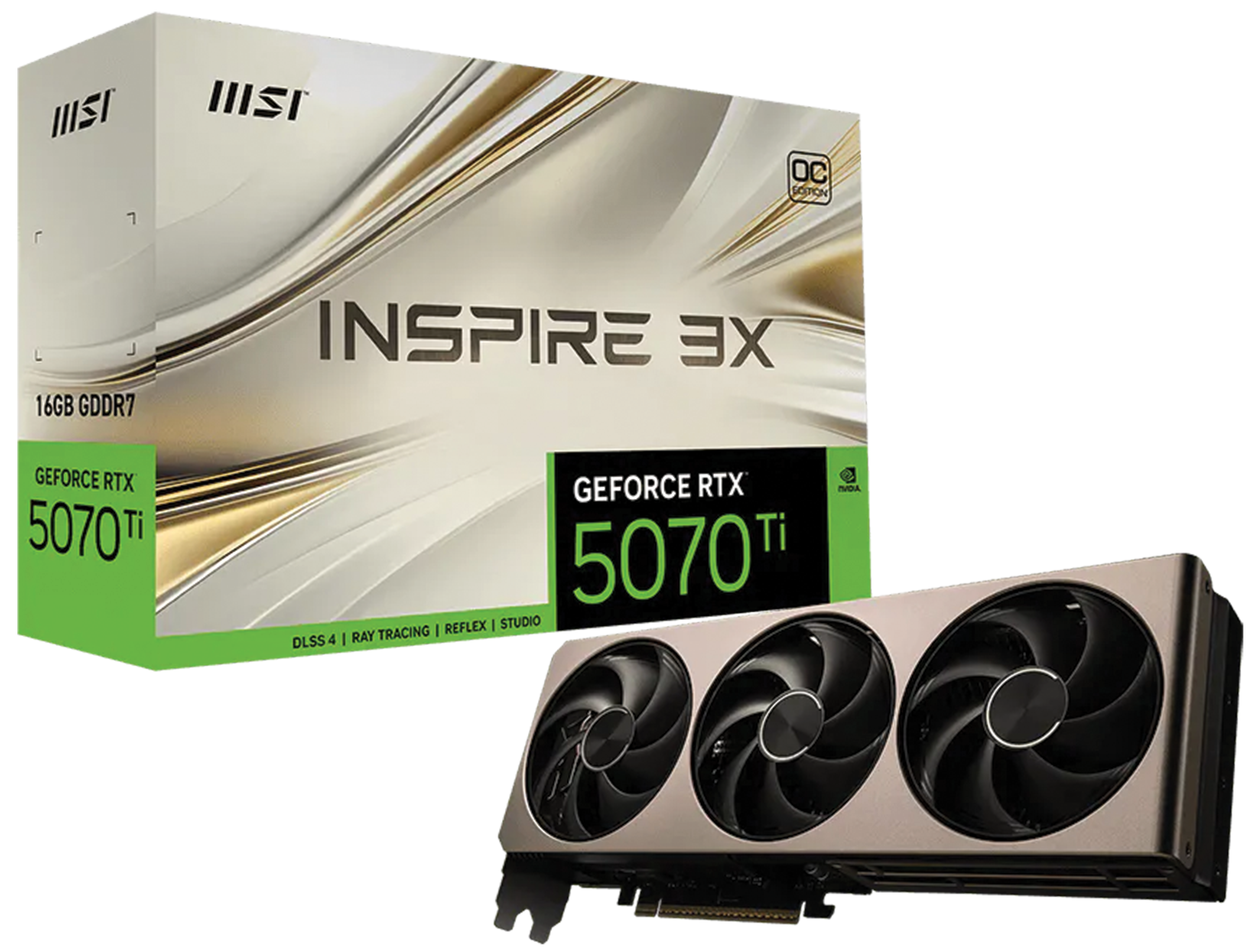 MSI GeForce RTX 5070 Ti INSPIRE 3X OC Edition Graphics Card, 16GB GDDR7, Triple Fan Thermal Design, PCIe 5.0, NVIDIA Blackwell | 912-V531-273 – Buy Online
