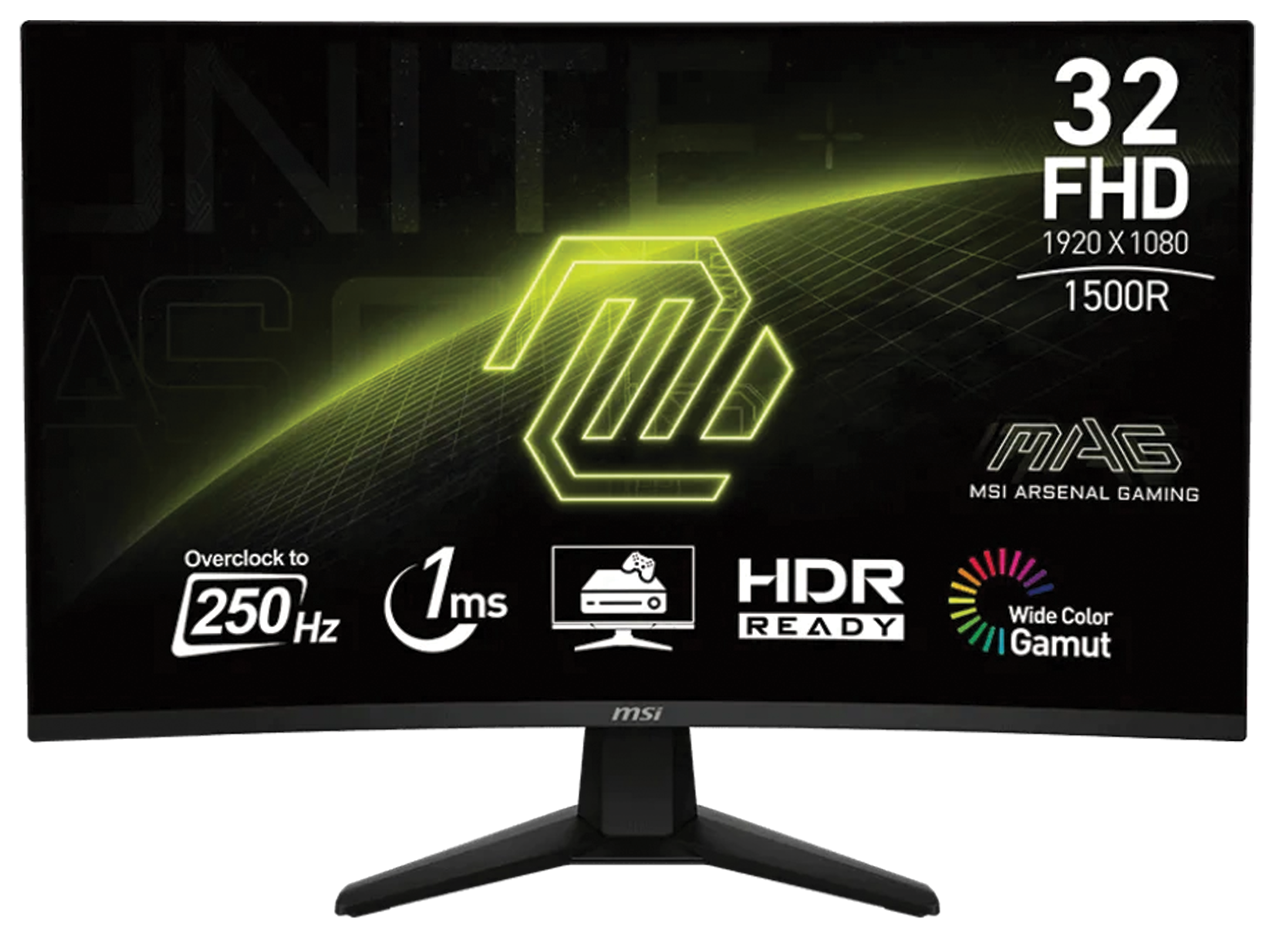 MSI MAG 32C6X 32" Curved Gaming Monitor, 250Hz (OC), 1ms, FHD, VA Panel, 1500R | 9S6-3DD41M-028 – Buy Online