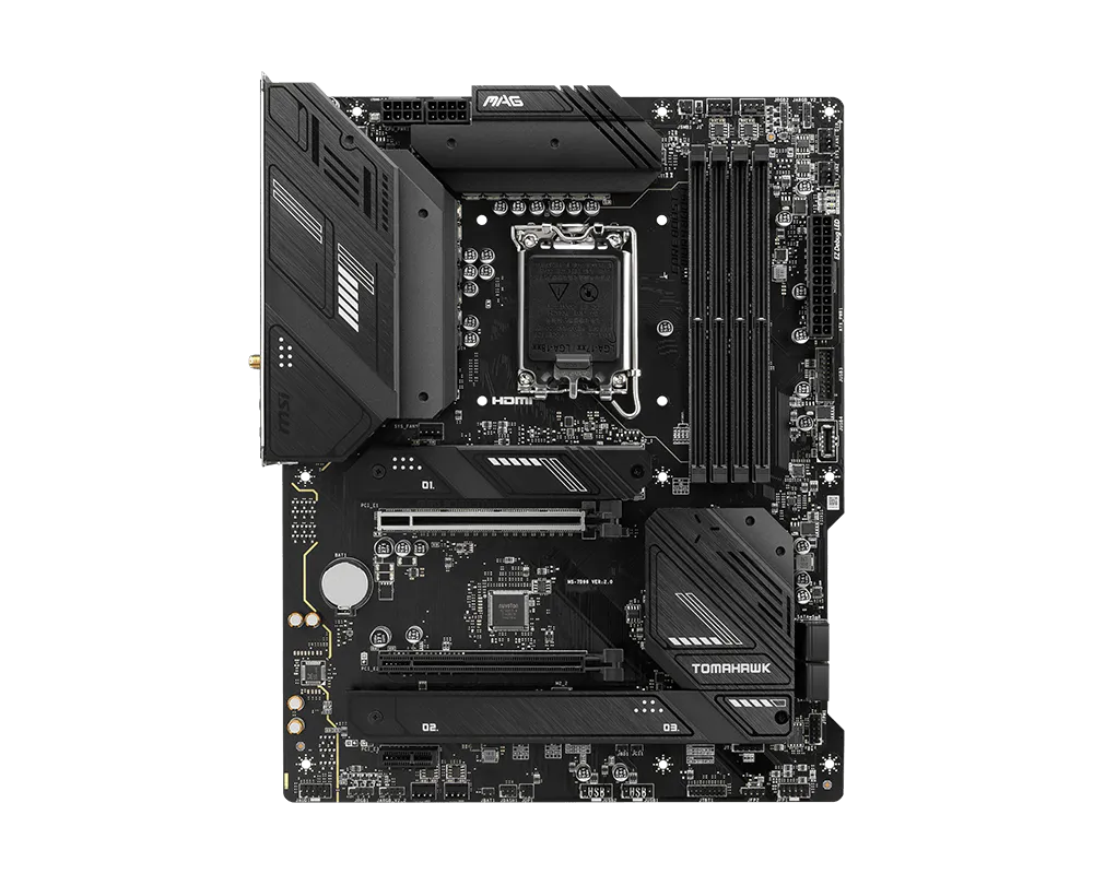 MSI MAG B760 Tomahawk Wifi LGA1700 ATX Motherboard, Intel B760 Chipset, 4x DDR5, 128GB Max Memory Capacity, Wi-Fi 6E, 2.5Gbps LAN, 2x PCI-E x16, 3x M.2 1x HDMI??? 1x DP, USB 2.0/3.2 | 911-7D96-003 – Buy Online