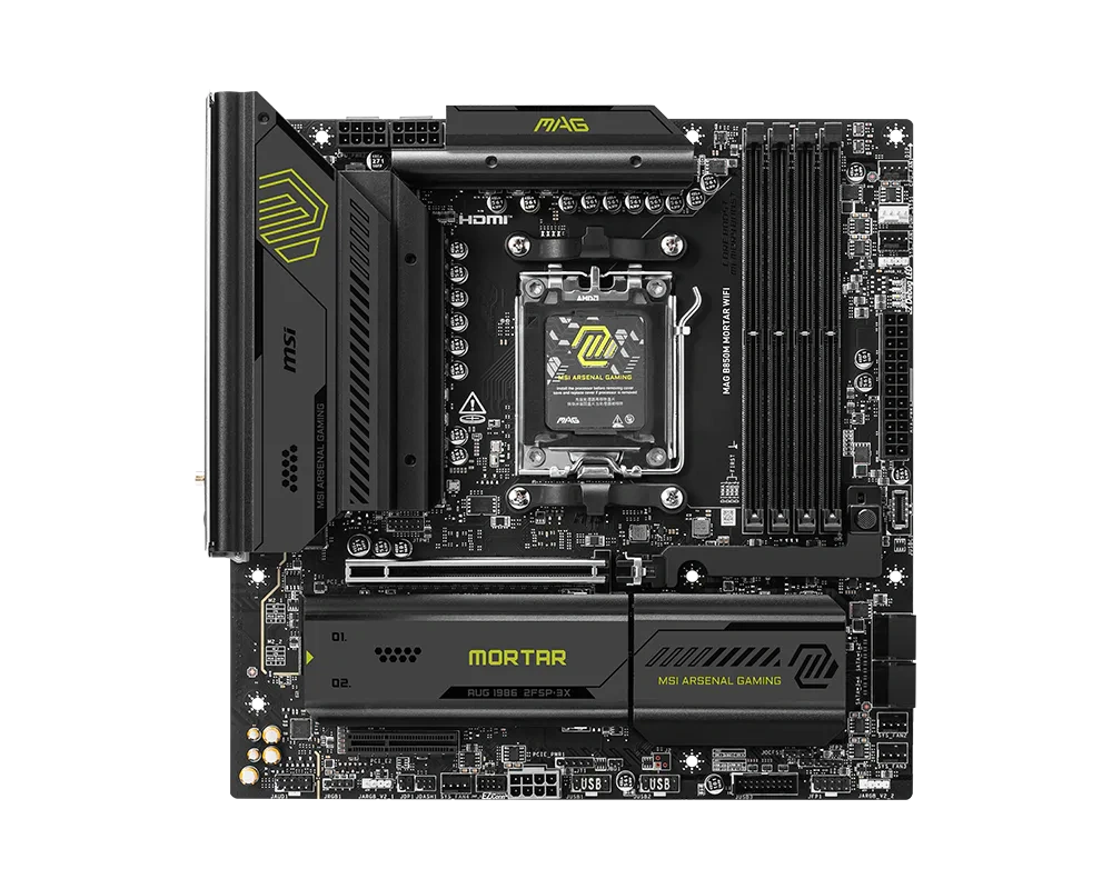 MSI MSI MAG B850M MORTAR WIFI Motherboard, AMD AM5 Socket, B850 Chipset, DDR5, Wi-Fi 7, 5G LAN, mATX | 911-7E61-001 - thumbnail 2