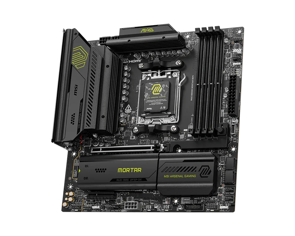 MSI MSI MAG B850M MORTAR WIFI Motherboard, AMD AM5 Socket, B850 Chipset, DDR5, Wi-Fi 7, 5G LAN, mATX | 911-7E61-001 - thumbnail 3
