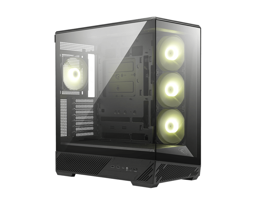MSI MAG PANO 130R PZ Mid-Tower Case, Support Back-Connect Motherboards, Panoramic 270° View, 3x Pre-installed Reverse ARGB Fans, Vertical GPU Ready | 306-7G32R21-HH9 – Buy Online