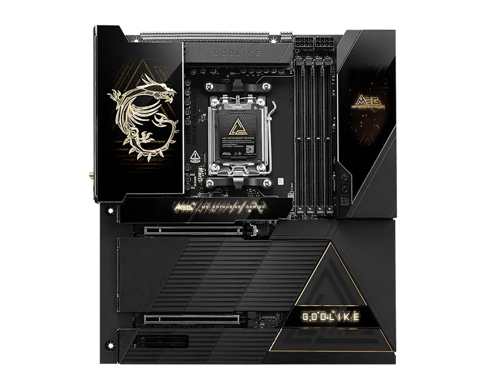 MSI MSI MEG X870E GODLIKE MAX E-ATX Gaming Motherboard, AMD AM5, Ryzen 9000 Ready, DDR5 Overclocking, PCIe 5.0, Wi-Fi 7, Dual LAN (10G + 5G), 64MB BIOS ROM | 911-7E48-014 - thumbnail 2