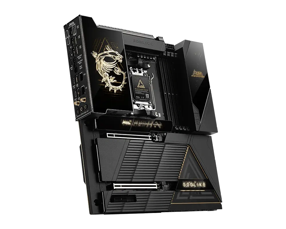 MSI MSI MEG X870E GODLIKE MAX E-ATX Gaming Motherboard, AMD AM5, Ryzen 9000 Ready, DDR5 Overclocking, PCIe 5.0, Wi-Fi 7, Dual LAN (10G + 5G), 64MB BIOS ROM | 911-7E48-014 - thumbnail 3