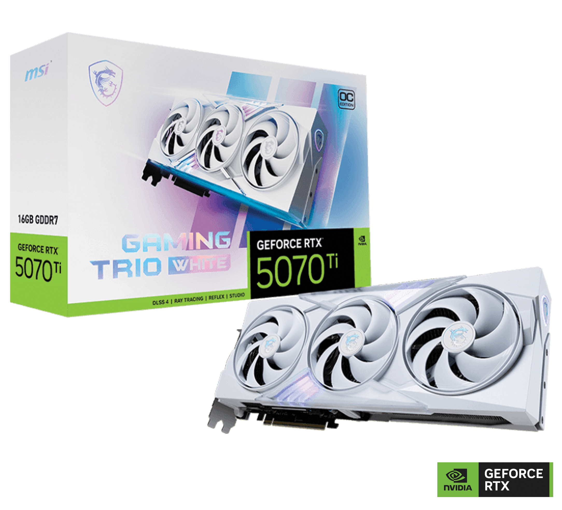 MSI NVIDIA GeForce RTX 5070 Ti 16G GAMING TRIO OC WHITE Graphics Card, 16GB GDDR7, 28 Gbps 256-bit, 8960 CUDA Units, Blackwell Architecture | 912-V531-060 – Buy Online