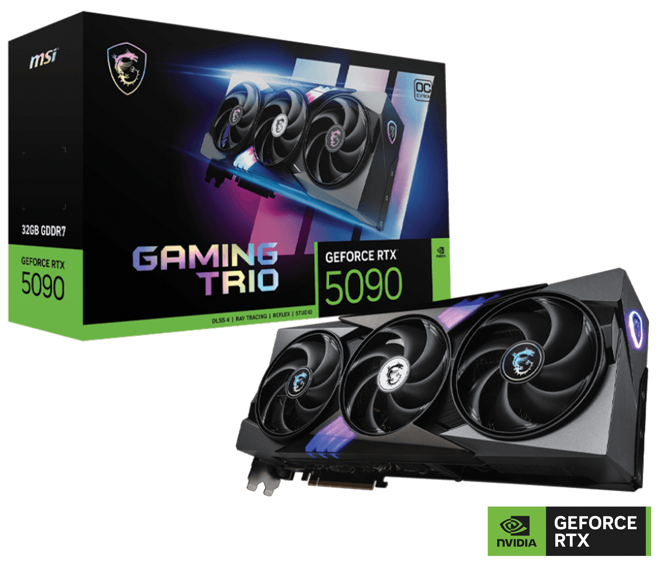 MSI NVIDIA GeForce RTX 5090 32G GAMING TRIO OC Graphic Card, 32GB GDDR7, 28 Gbps 512-bit, 2497 MHz Extreme Clocks, 21760 Units CUDA Cores, PCI E 5, Black | 912-V530-024 – Buy Online