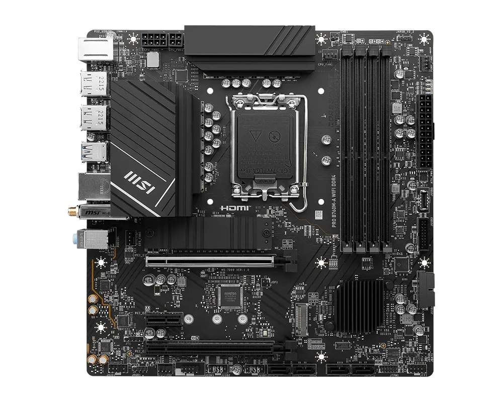 MSI PRO B760M-A WIFI DDR4 Motherboard, Intel LGA 1700, 12th/13th/14th Gen Support, Lightning Gen 4, Wi-Fi 6E | 911-7D99-003 thumbnail 2