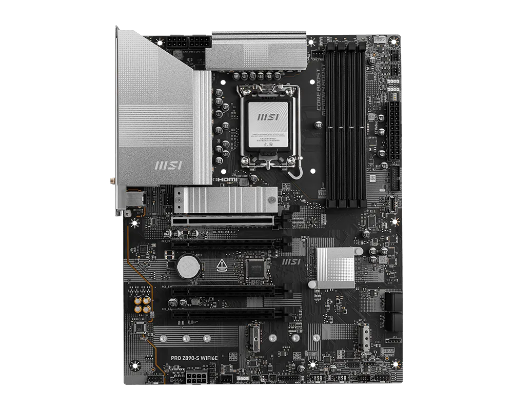 MSI PRO Z890-S WIFI Motherboard, Intel Core Ultra Support, LGA 1851, DDR5, PCIe 5.0, WiFi 6E, ATX | 911-7E54-010 thumbnail 2