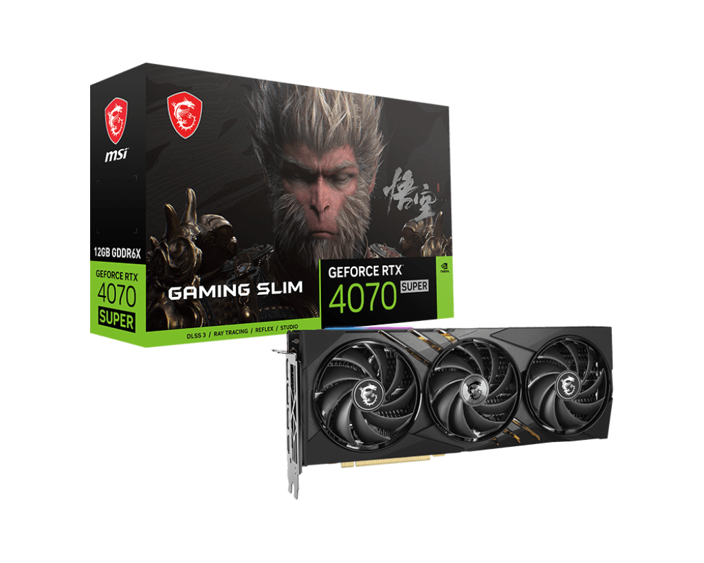 MSI GeForce RTX 4070 SUPER 12G GAMING SLIM, NVIDIA Ada Lovelace, 12GB GDDR6X, Tri Frozr 3 Cooling, TORX Fan 5.0, DLSS 3, Ray Tracing, Slim Profile Triple Fan GPU | 912-V513-1009 – Buy Online