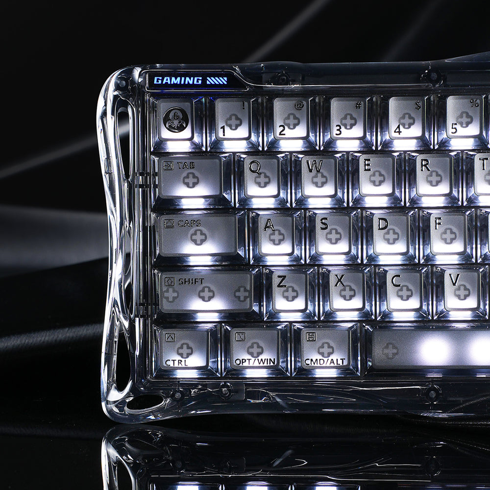 GravaStar V60 60% Hall Effect Magnetic Switch Wired Gaming Keyboard – Onyx Crystal, Rapid Trigger, RT Support, RGB, Transparent Black | V60 Onyx Crystal thumbnail 4
