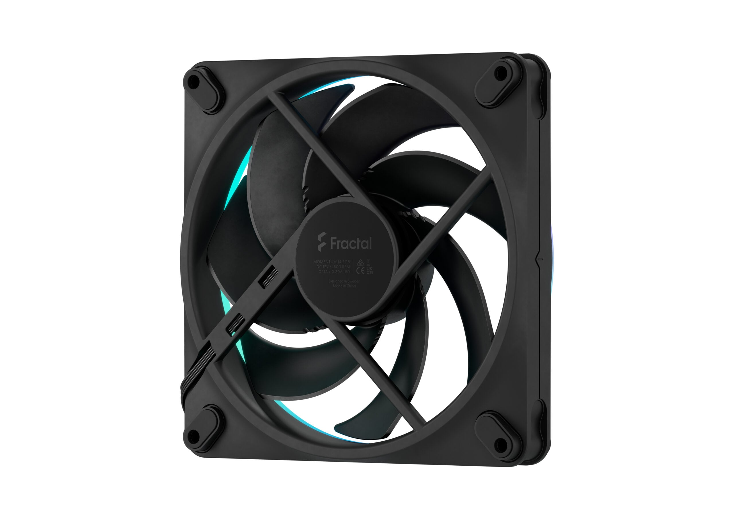 Fractal Design Momentum 14 RGB Black, 140mm PWM High-Performance Fan, LCP Blade Technology, Addressable RGB, Elite Silent Cooling | FD-F-MR1-1401 thumbnail 6