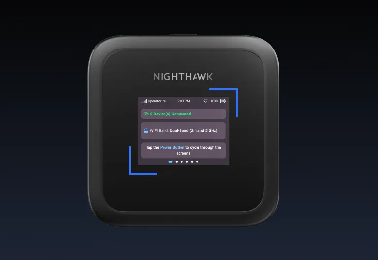 NETGEAR Nighthawk M3 5G Mobile Hotspot Router, Unlocked AX3600 WiFi 6, Up to 2.5Gbps 5G Speeds, 2.4” Touch Screen, 5185mAh Battery | MH3150-100EUS thumbnail 2