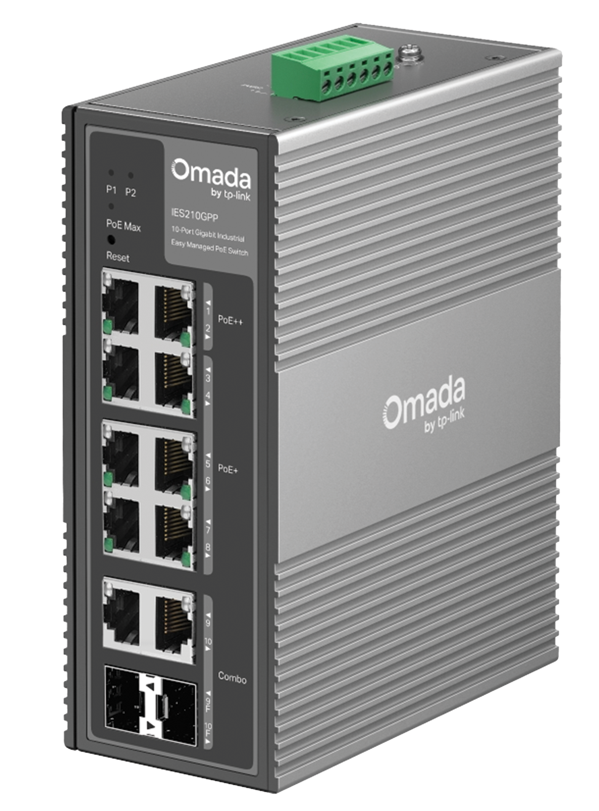TP-Link Omada IES210GPP 10-Port Gigabit Industrial Smart Managed Switch, 240W PoE Budget, 2 PoE++, 6 PoE+ | IES210GPP image