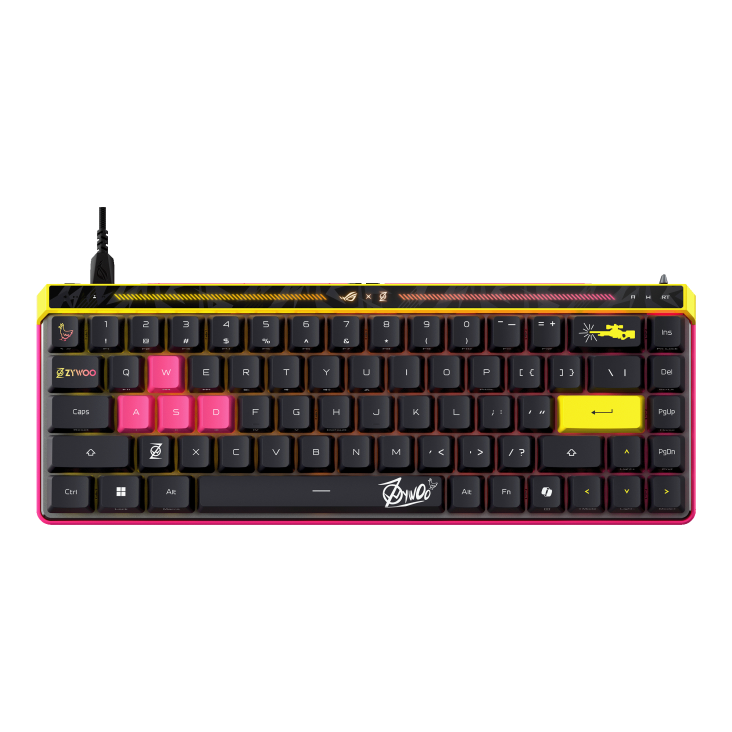 ASUS ROG Falchion Ace HFX ZywOo Edition 65% Analog Gaming Keyboard, Pre-lubed ROG HFX Magnetic Switches, Rapid Trigger toggle, Interactive Touch Panel, 8000 Hz, 0.125 ms, Dual USB Type-C Ports, Adjustable Tilt Angles | 90MP04KE-BKUA20 – Buy Online