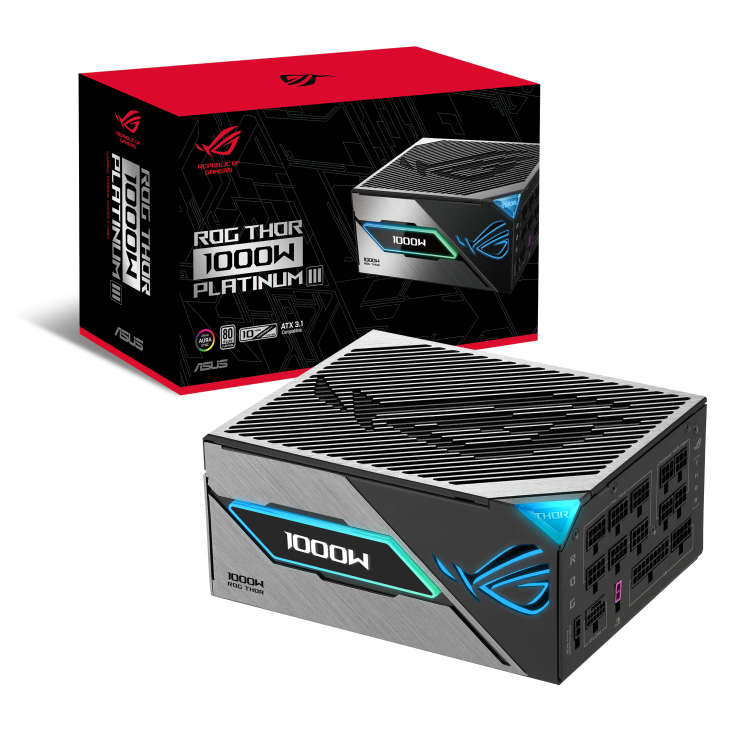 ASUS ROG Thor 1000W Platinum III  ATX 3.1 Power Supply, 80Plus Platinum, Active PFC, Black | 90YE00V3-B0NA00 – Buy Online