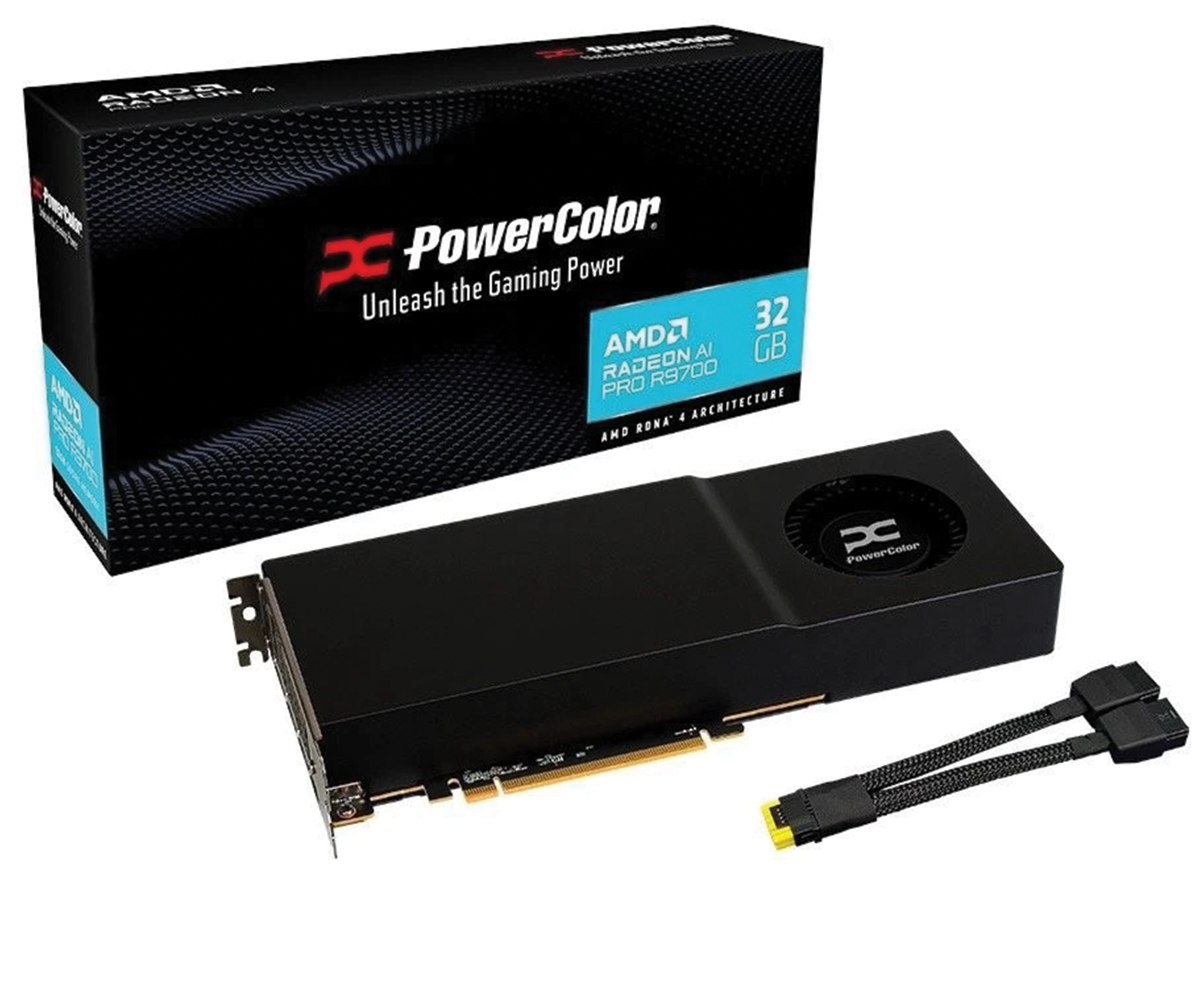 PowerColor Radeon AI PRO R9700 Graphics 32GB GDDR6 Card, AMD RDNA 4 Architecture, PCIe 5.0, 256-bit,  20.0 Gbps, 4x DisplayPort 2.1a, 4096 Stream Processor Units  | AI PRO R9700 32G-B – Buy Online