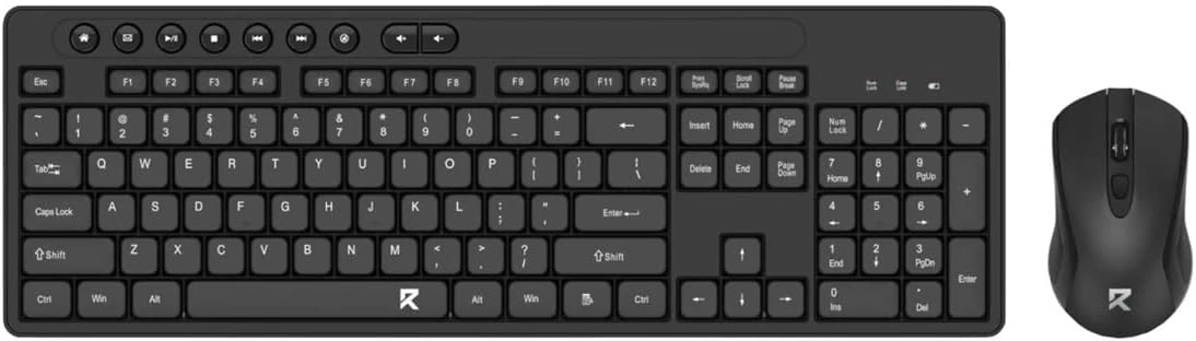 Redragon BS-7094 Wireless Keyboard and Mouse Combo, 2.4GHz Connection, Ergonomic Design, Black | BS-7094 image